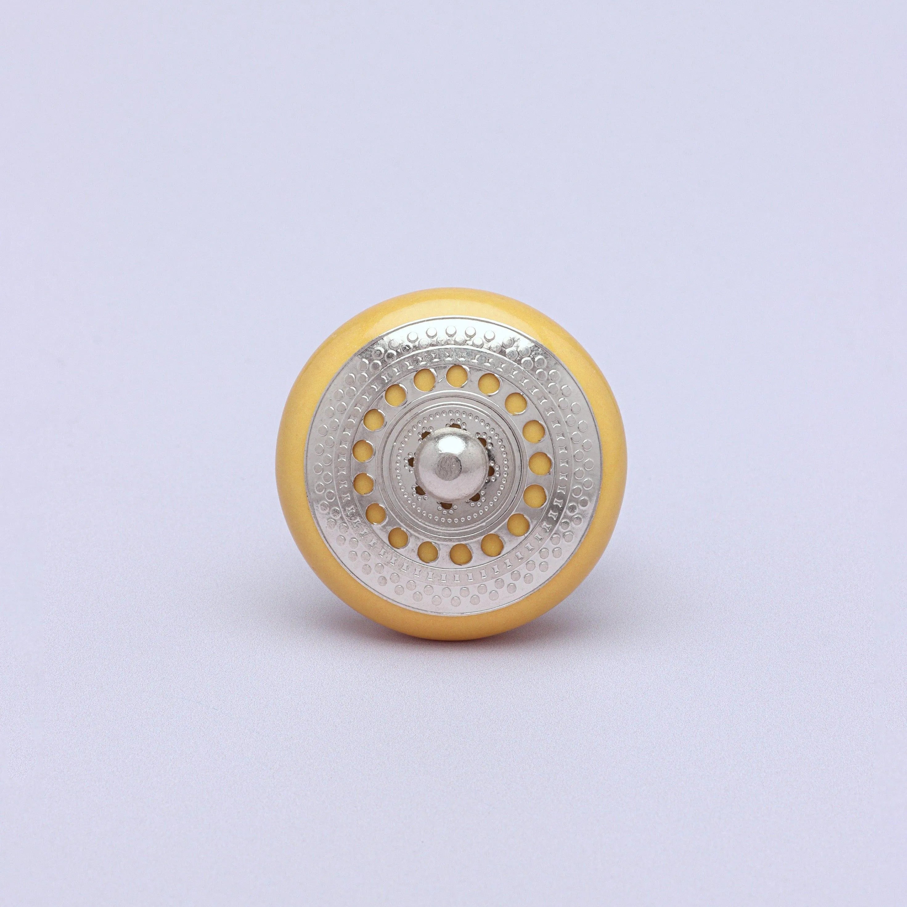 Silver Applique I Ceramic Door Knobs Cupboard Drawer Pull Door Handles - G Decor