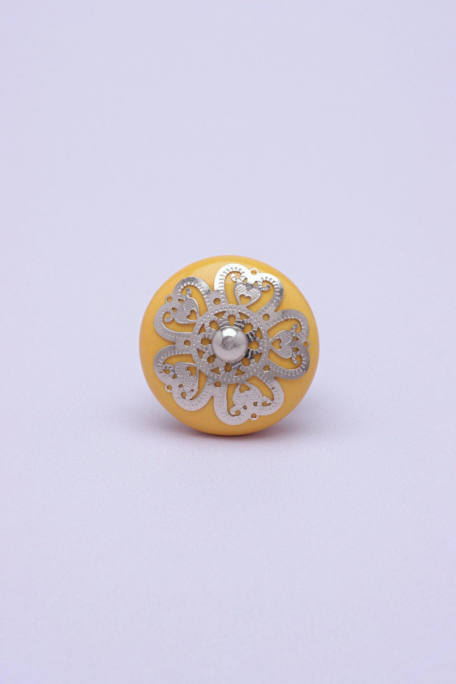 Silver Applique III Ceramic Cabinet Knob in Colour — alternate view, G Decor