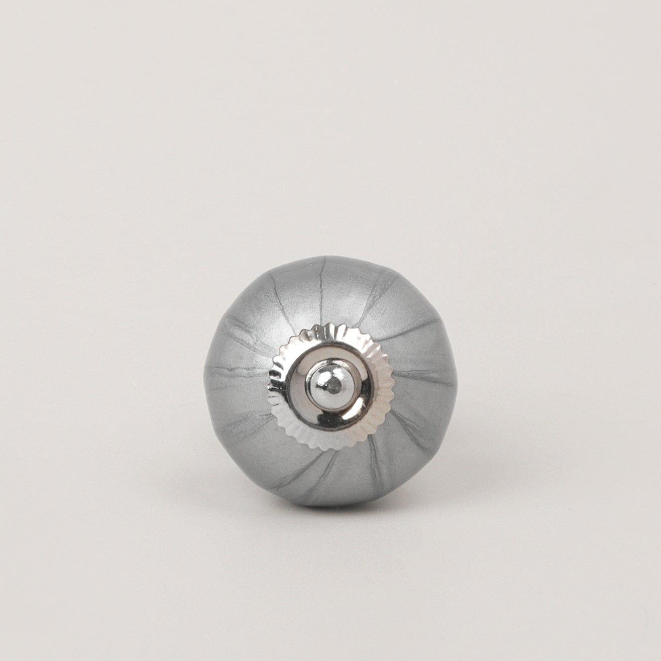 Silver Sweet Praline Crackle and Metallic Chrome Door Knob - G Decor
