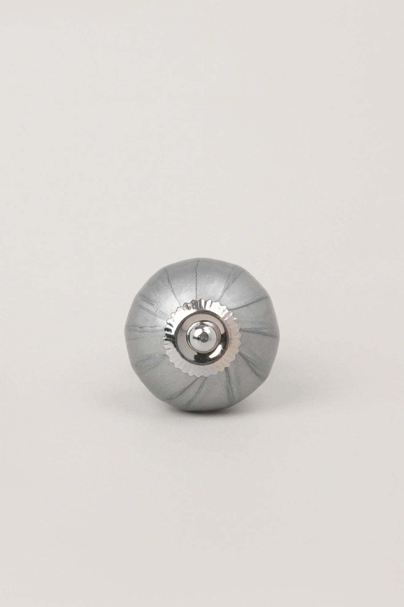Silver Sweet Praline Crackle Ceramic Cabinet Knob — close-up view, G Decor
