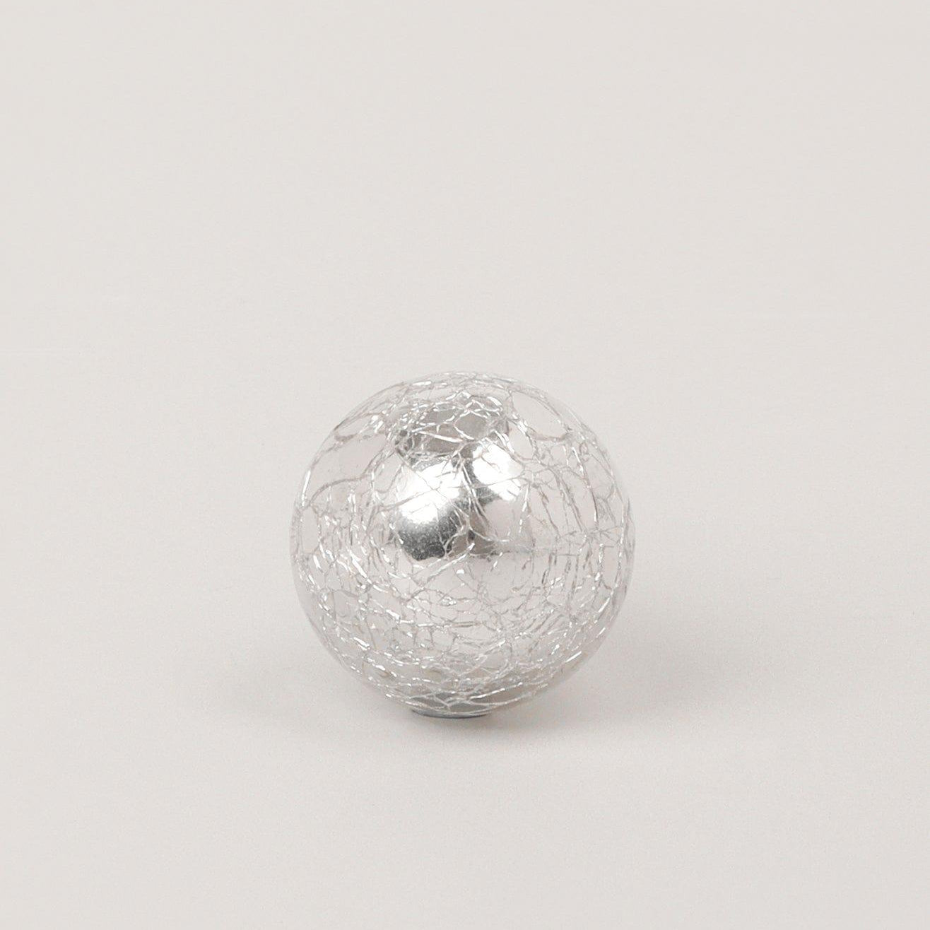 Silver Sweet Praline Crackle and Metallic Chrome Door Knob - G Decor