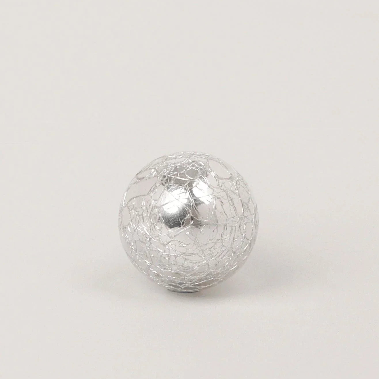 Silver Sweet Praline Crackle and Metallic Chrome Door Knob - G Decor
