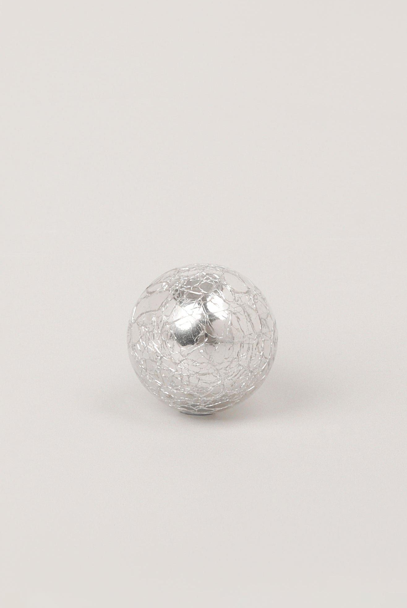 Silver Sweet Praline Crackle and Metallic Chrome Door Knob - G Decor