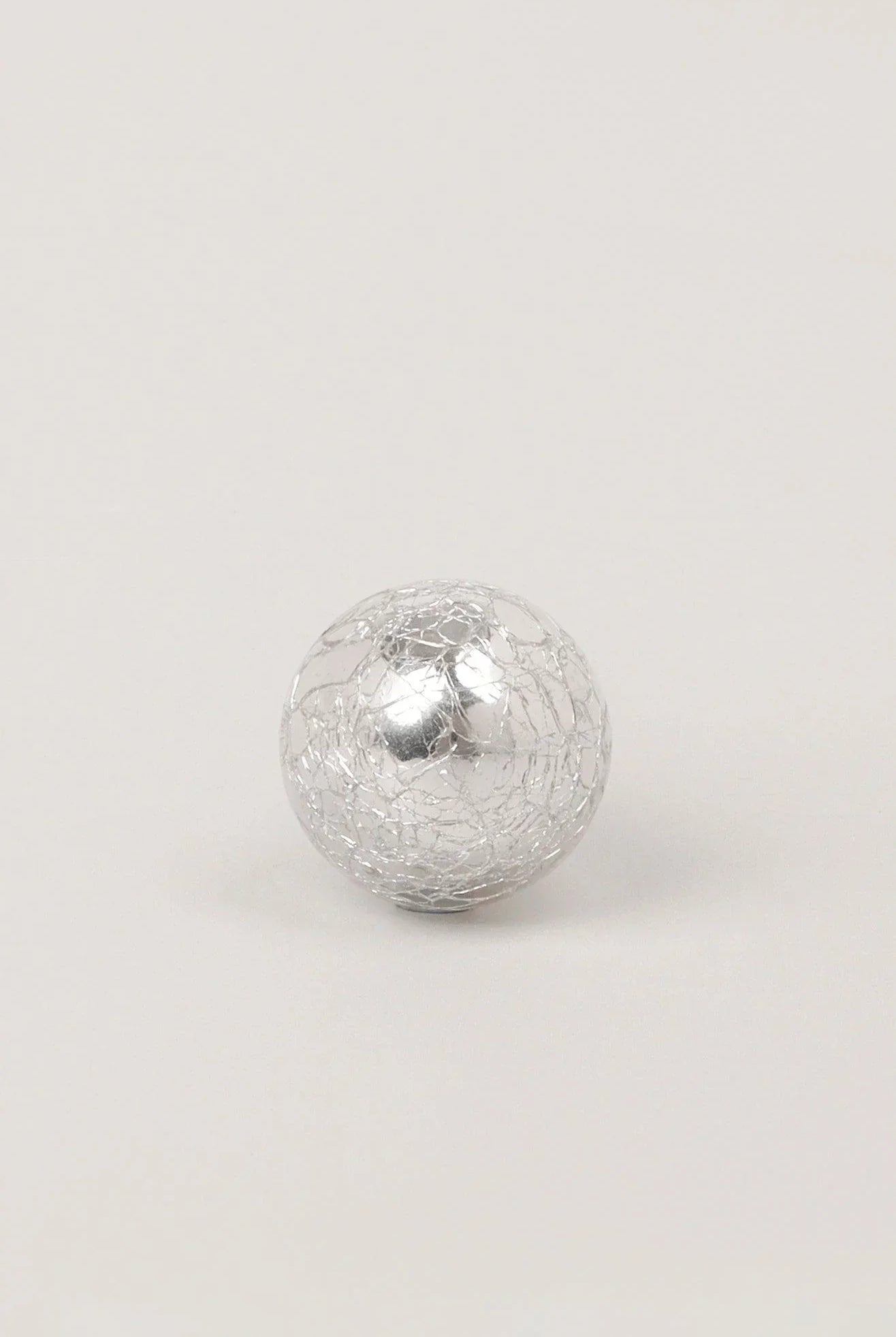 Silver Sweet Praline Crackle and Metallic Chrome Door Knob - G Decor