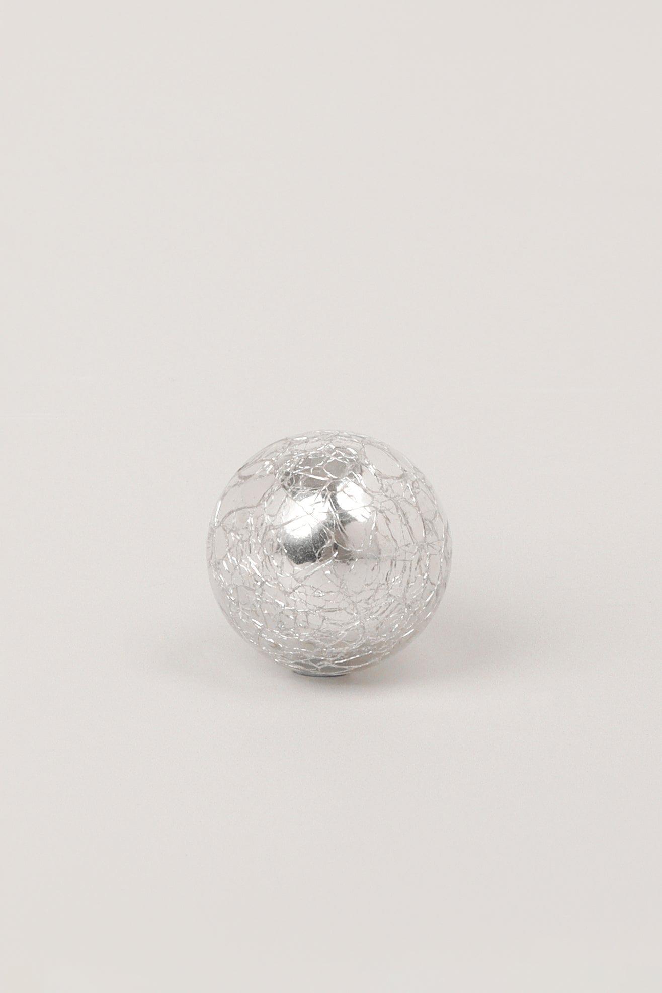 Silver Sweet Praline Crackle and Metallic Chrome Door Knob - G Decor