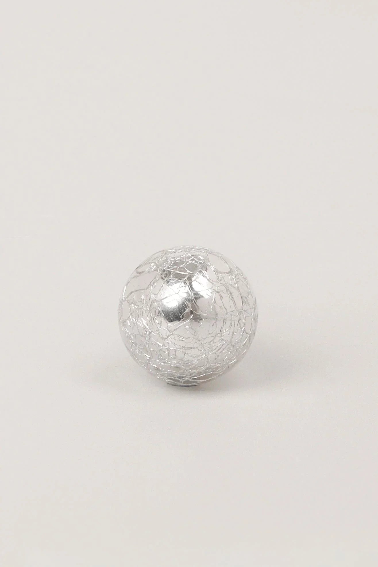 Silver Sweet Praline Crackle and Metallic Chrome Door Knob - G Decor