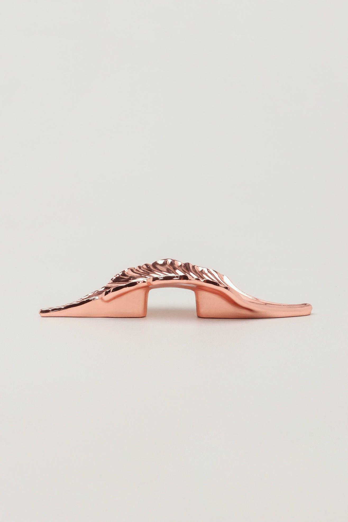 Small Rose Gold Leaves Cupboard Pull Draw Handle - G Decor