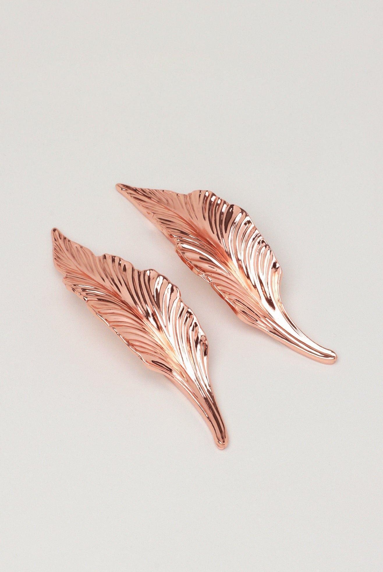 Small Rose Gold Leaves Cupboard Pull Draw Handle - G Decor