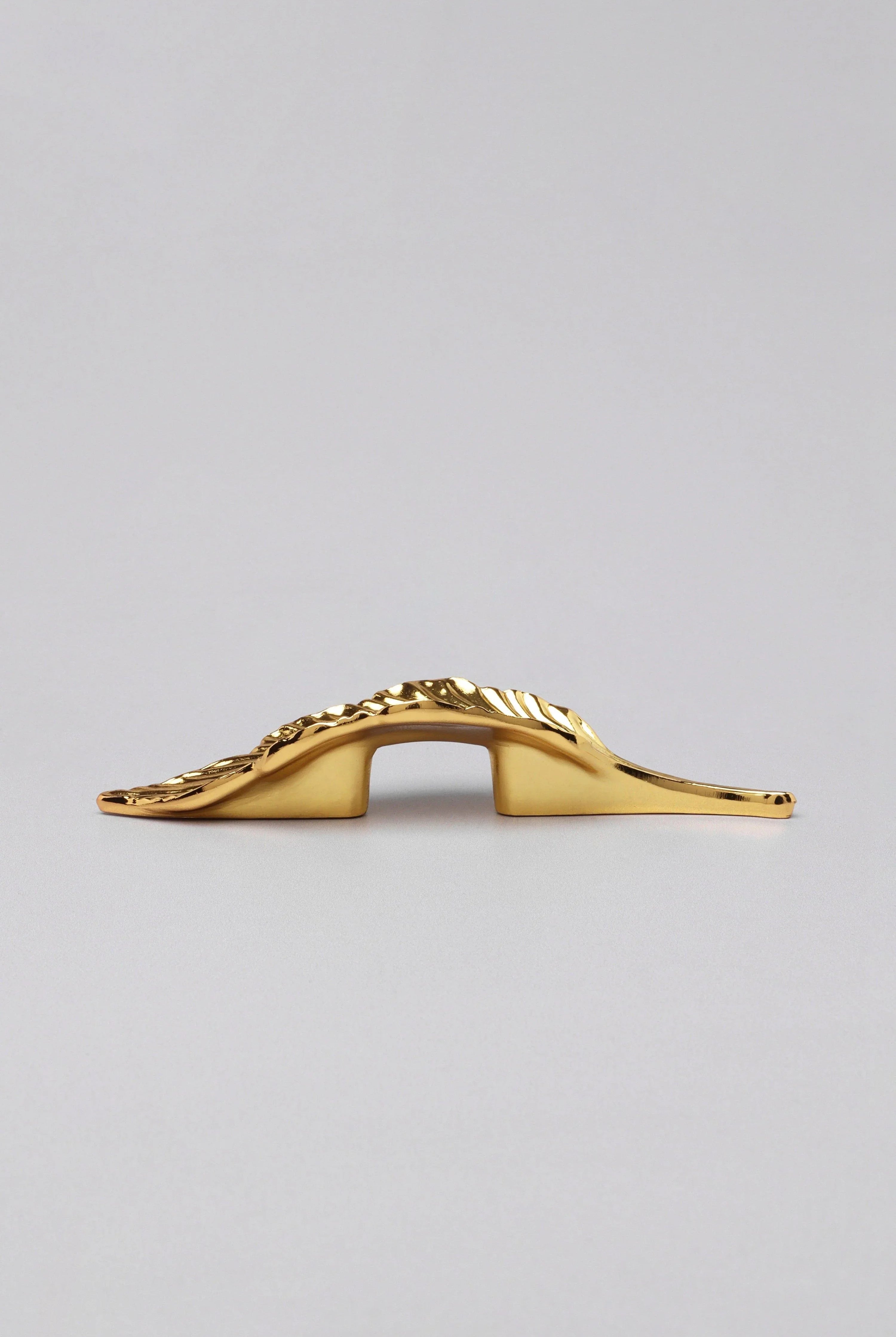 Small Shiny Gold Leaves Door Pull Draw Handle - G Decor