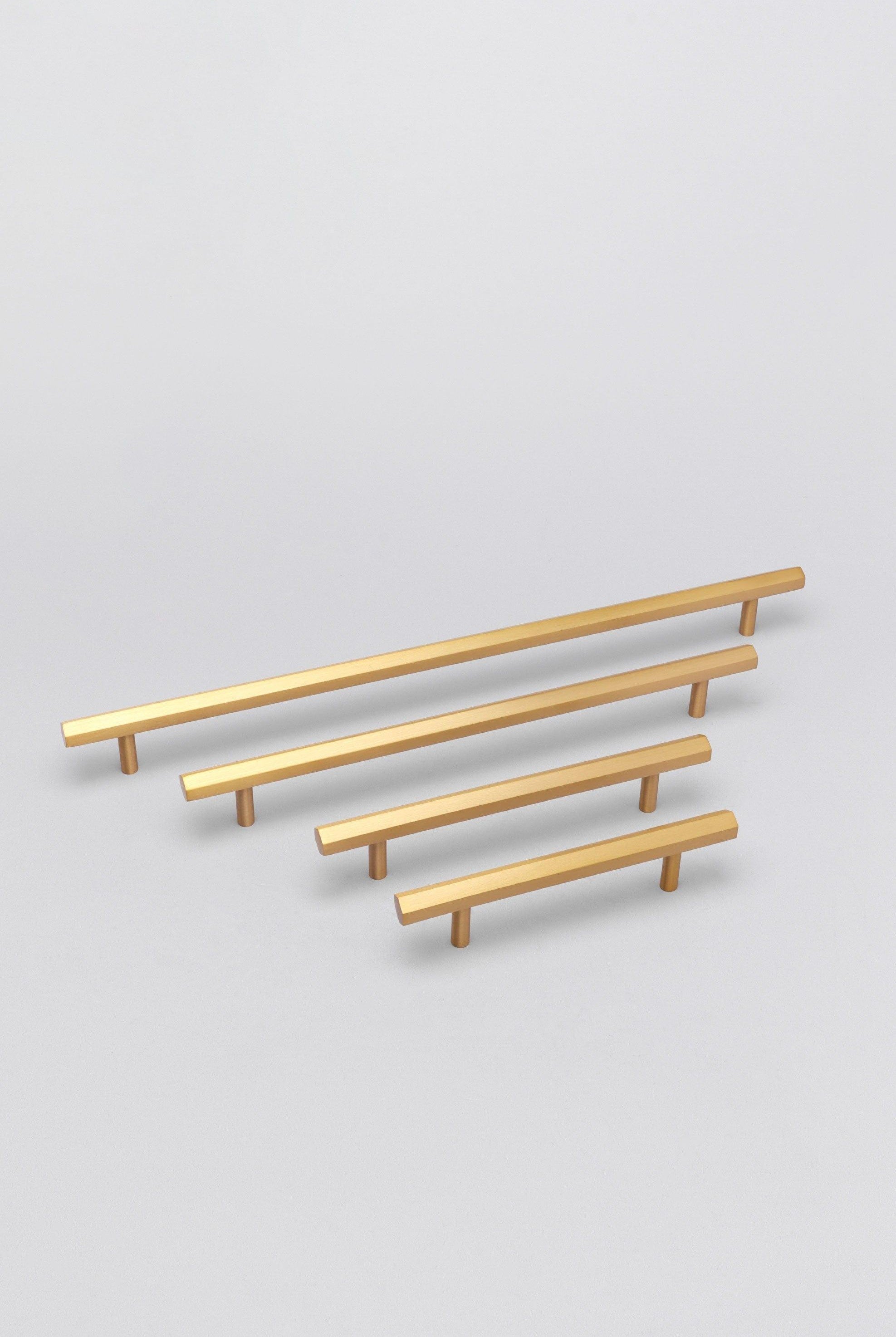 Solid Brass Knurled Hexa T Bar Handles Satin Matt Finish - G Decor