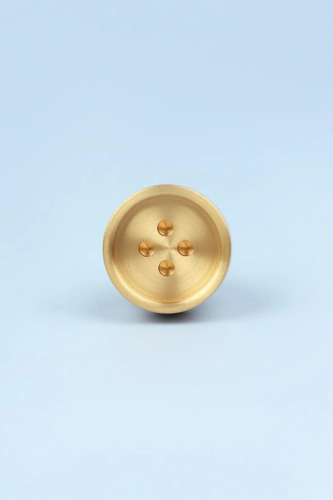 Solid Brass Matte Button Cabinet Knob in Gold — alternate view, G Decor