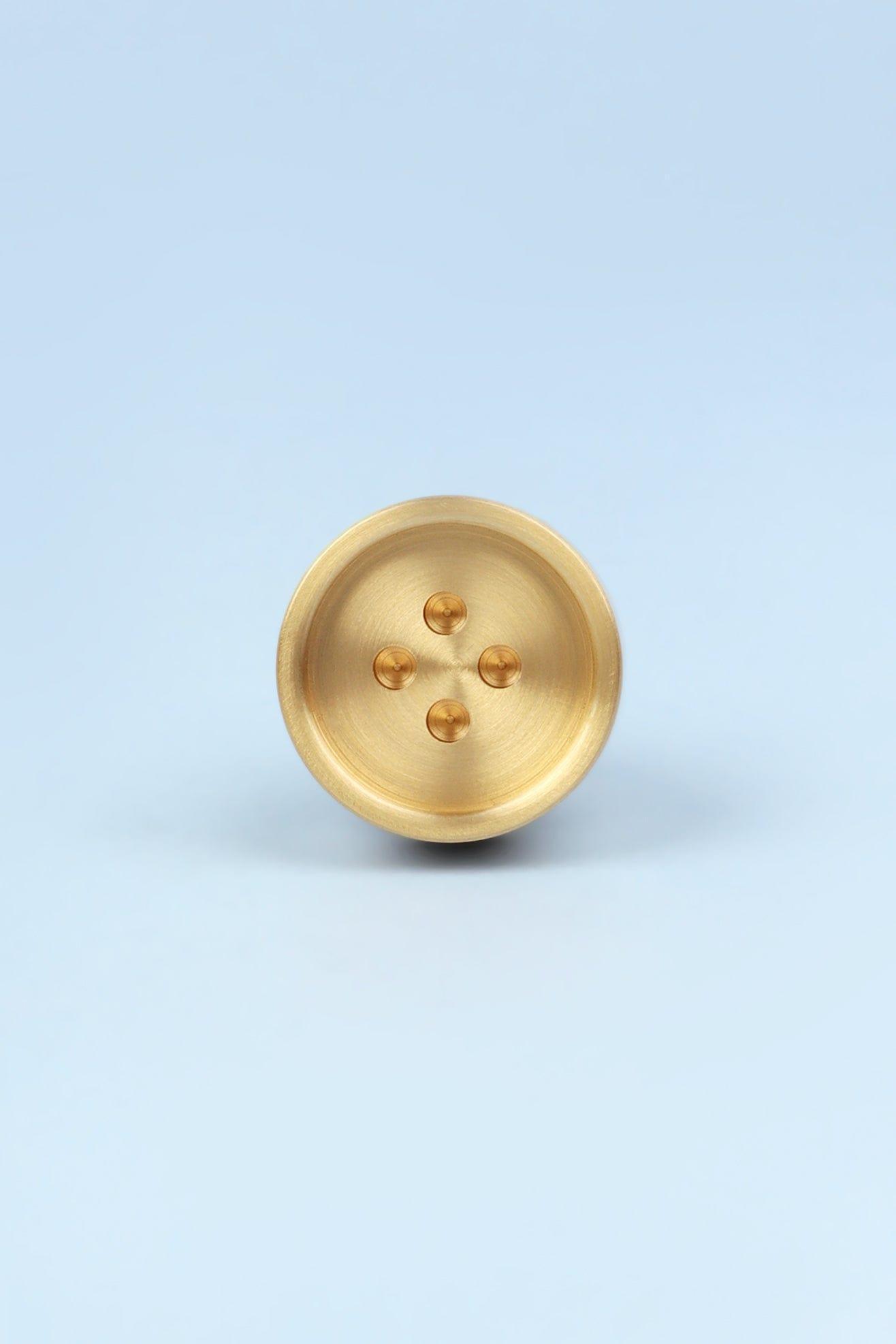 Solid Brass Matte Button Handle Gold Cabinet & Drawer Knob - G Decor