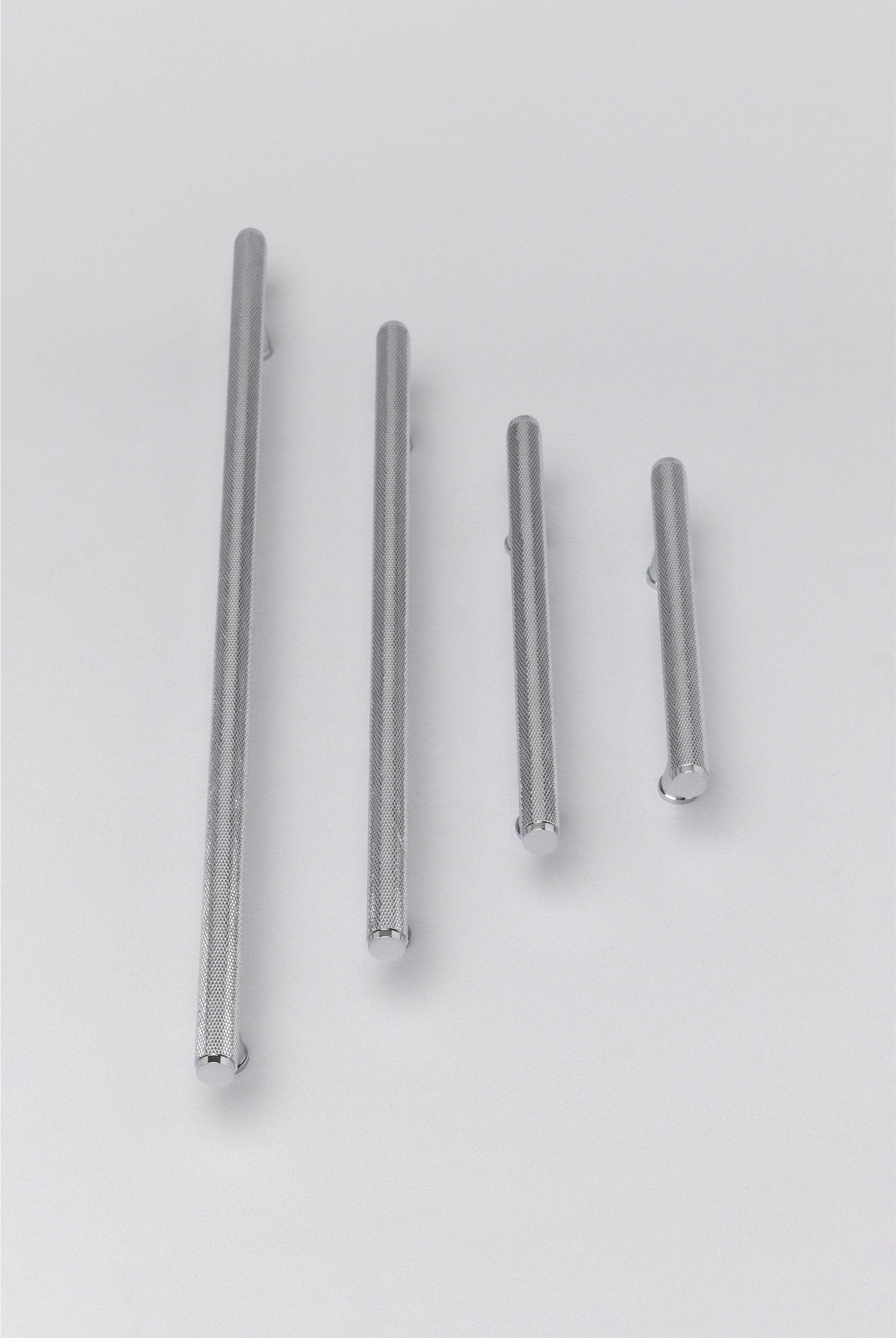 Solid Chrome Matt Knurled T Bar Kitchen Silver Cupboard Handles - G Decor