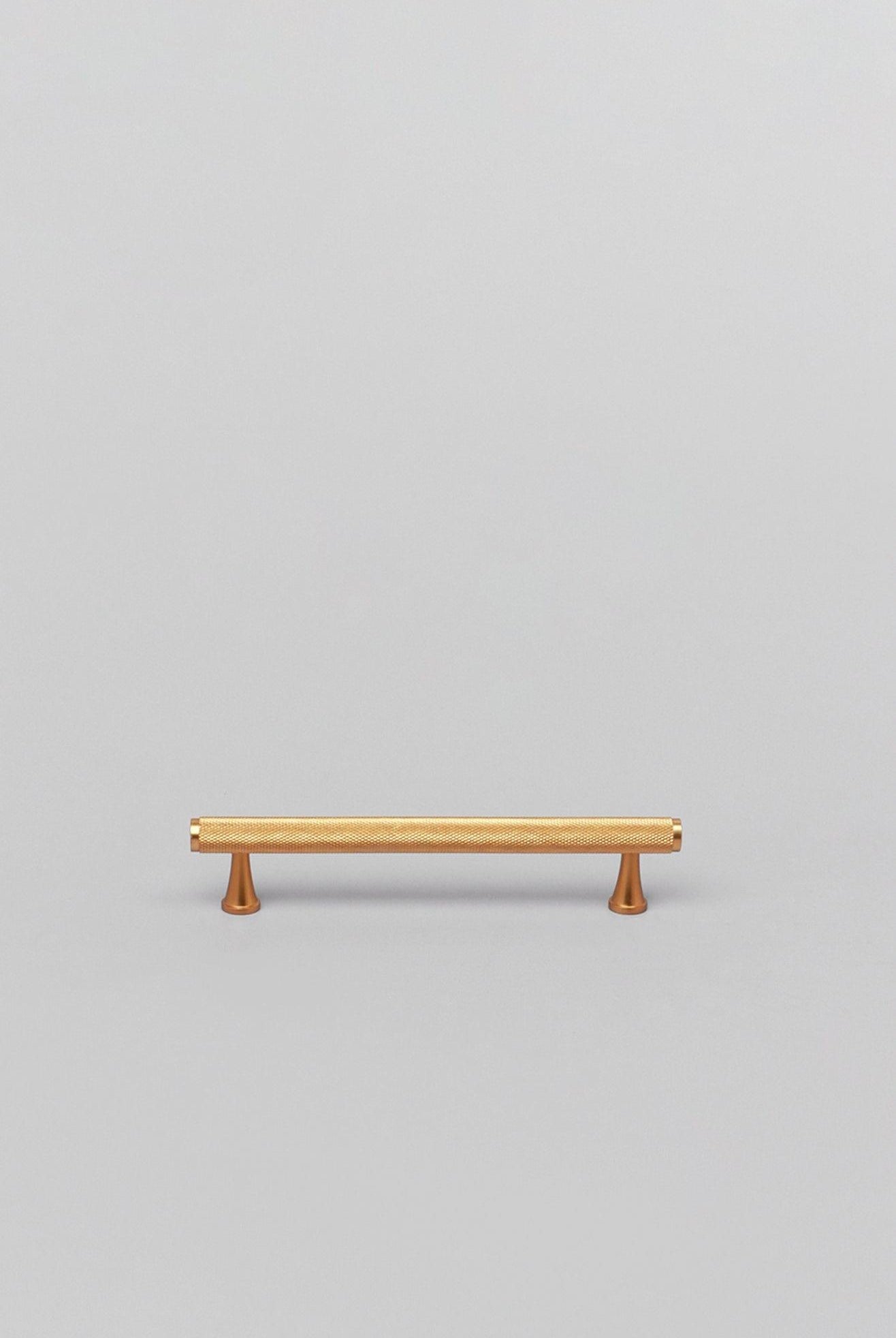 Solid Matt Brass Knurled T Bar Kitchen Gold Cupboard Handles - G Decor