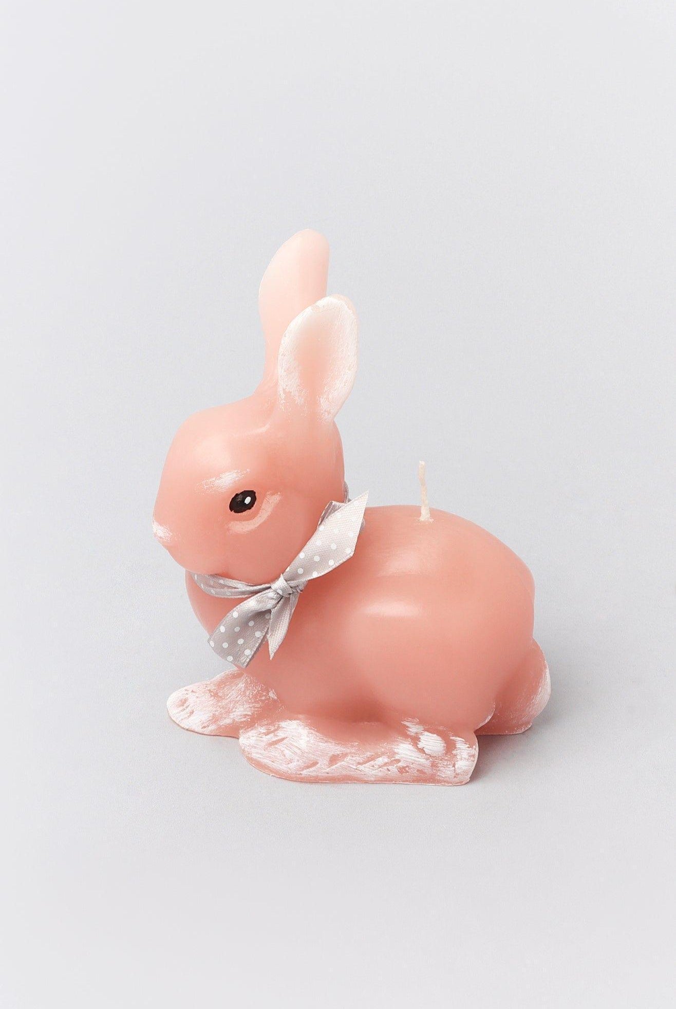 Sugar Pastel Bunny Scented Candle Rabbit Candle with Ribbon Bow - G Decor