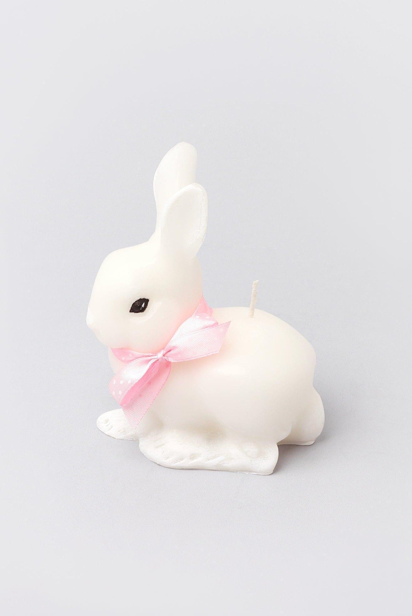Sugar Pastel Bunny Scented Candle Rabbit Candle with Ribbon Bow - G Decor