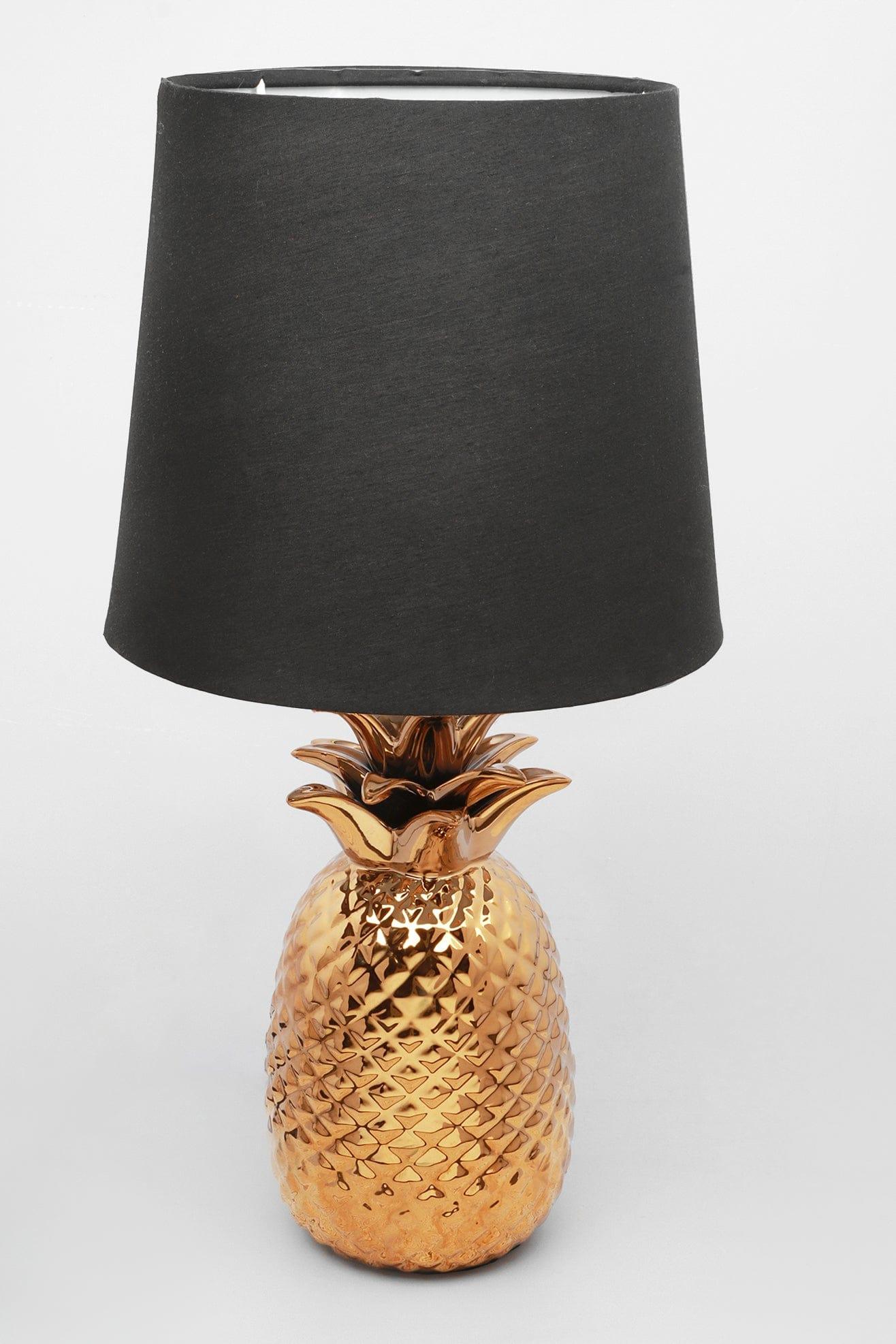 G Decor Lamps Gold Tang Gold Ceramic Pineapple Bedside Table Lamp