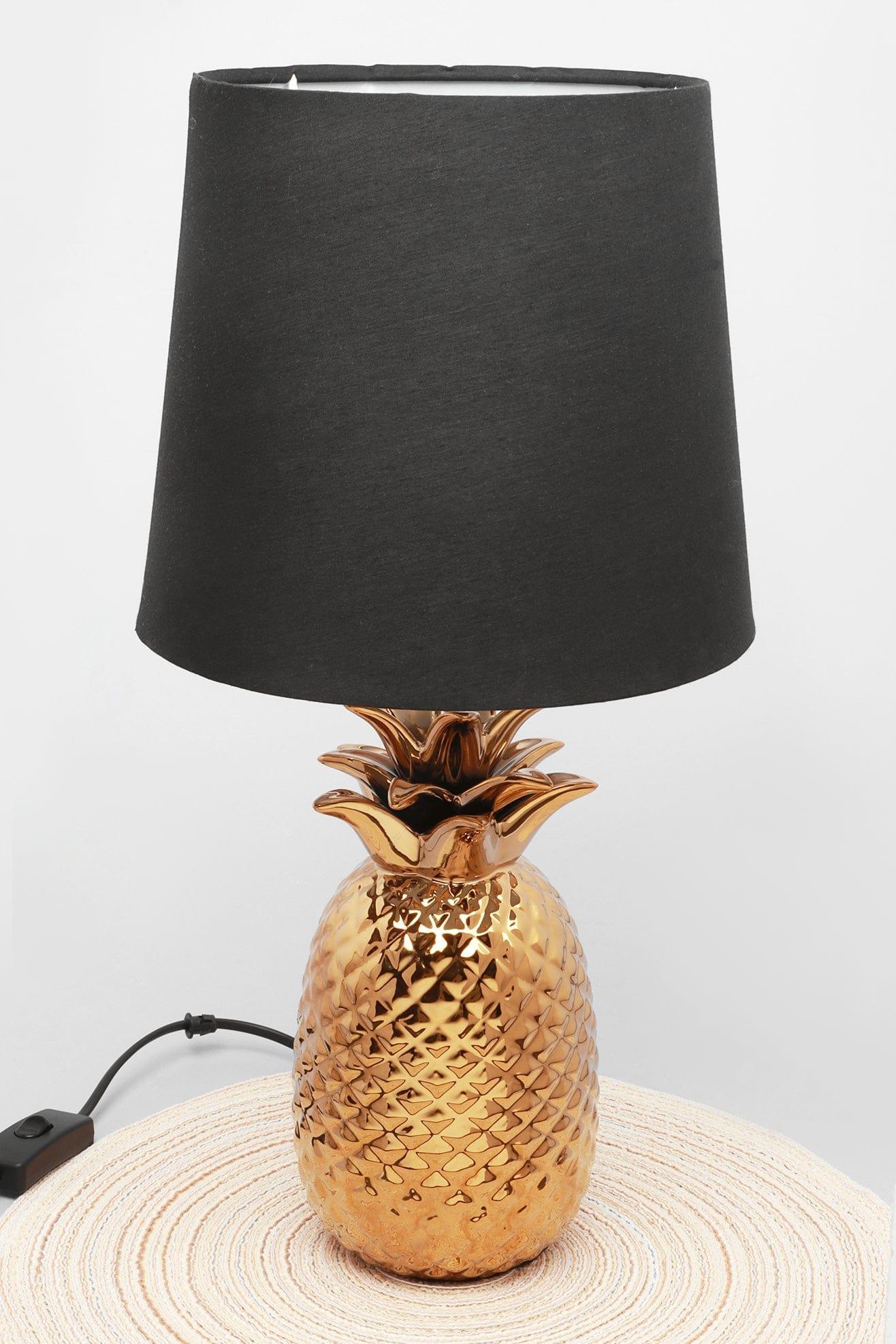 Tang Gold Resin Pineapple Bedside Table Lamp - G Decor