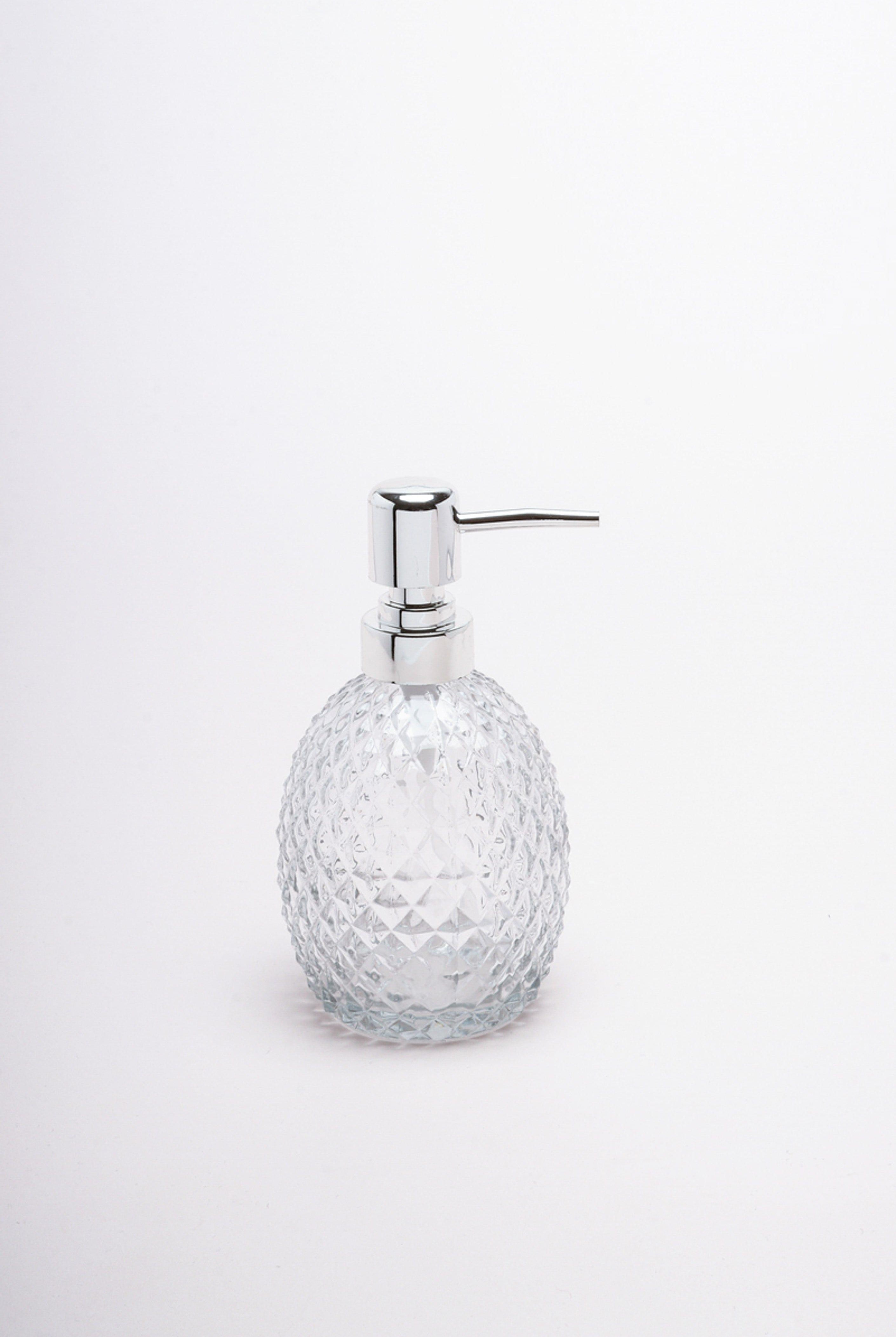 Three Piece Florence Diamond Clear Glass Bathroom Set - G Decor