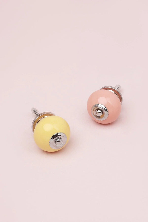 Timeless Hand-Painted Ceramic Cabinet Knob in Sunny Colours