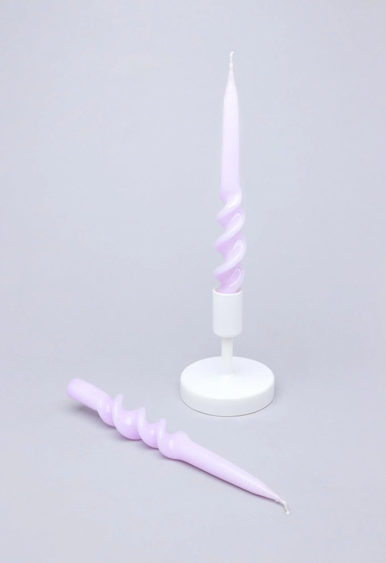 twiselle-set-of-2-spiral-twisted-hand-dipped-dinner-lilac-taper-candles-g-decor-42729 - G Decor