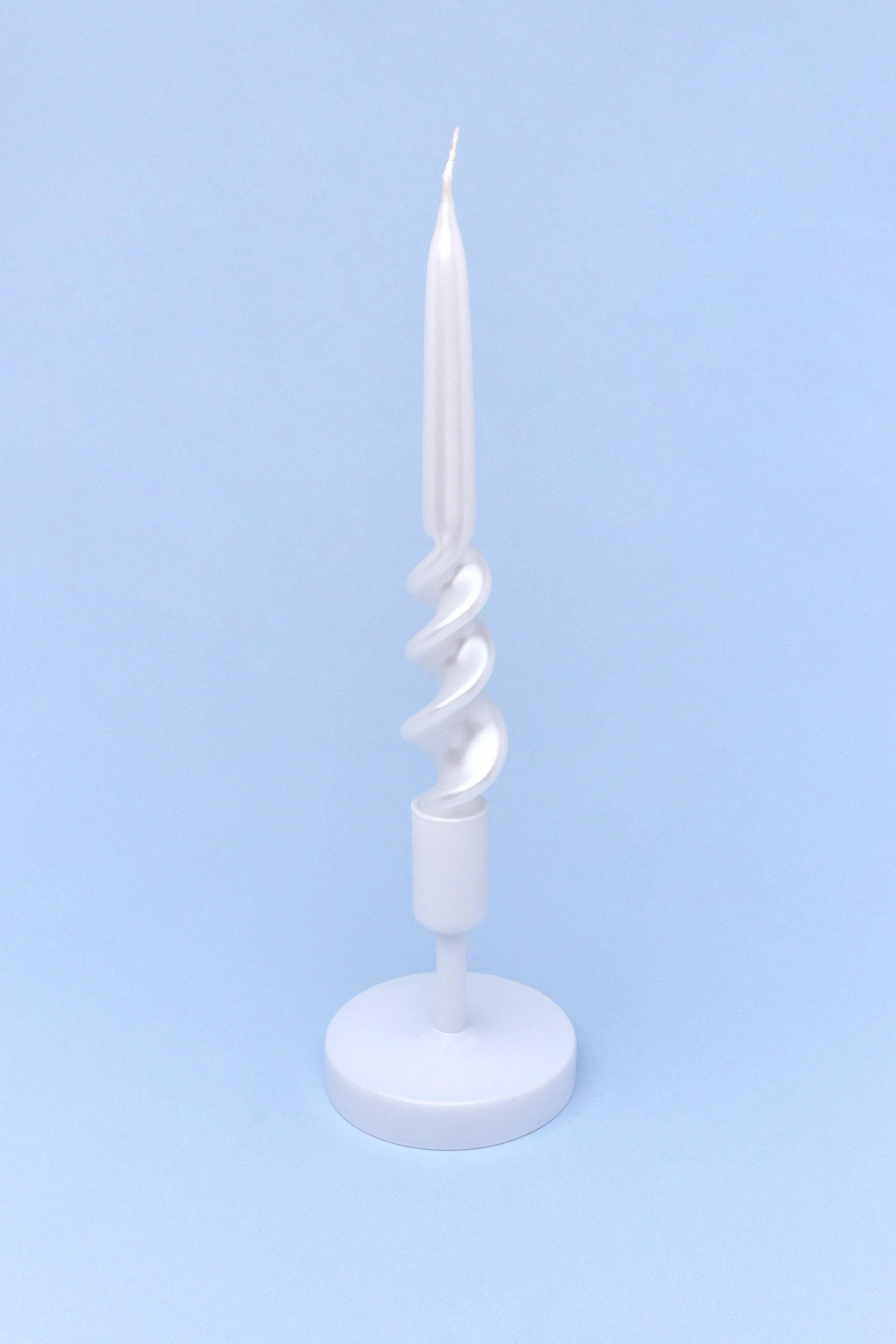 twiselle-set-of-2-spiral-twisted-hand-dipped-dinner-pearl-white-taper-candles-g-decor-84148 - G Decor