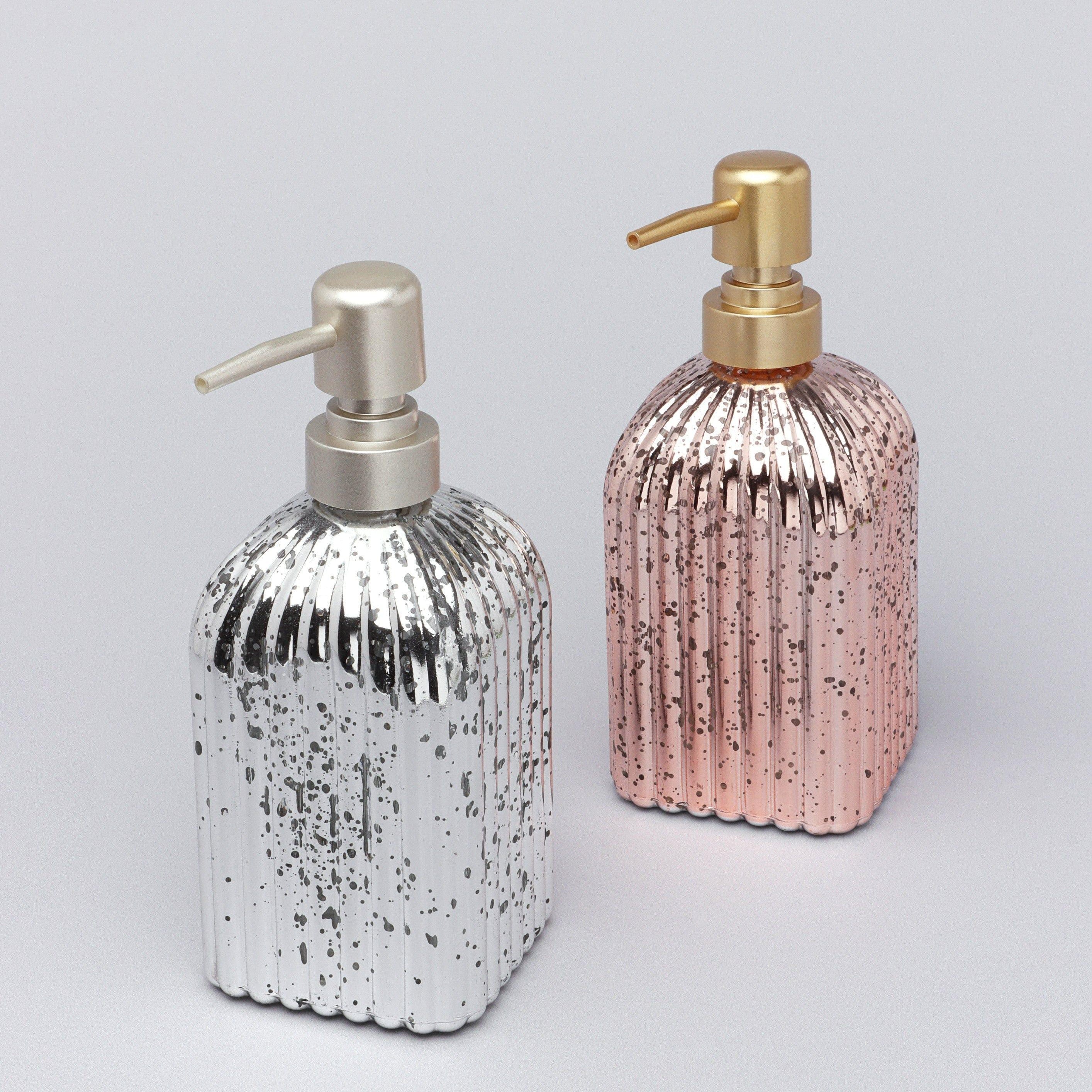 Two Piece Paris Silver or Rose Gold Mercury Glass Bathroom Set - G Decor