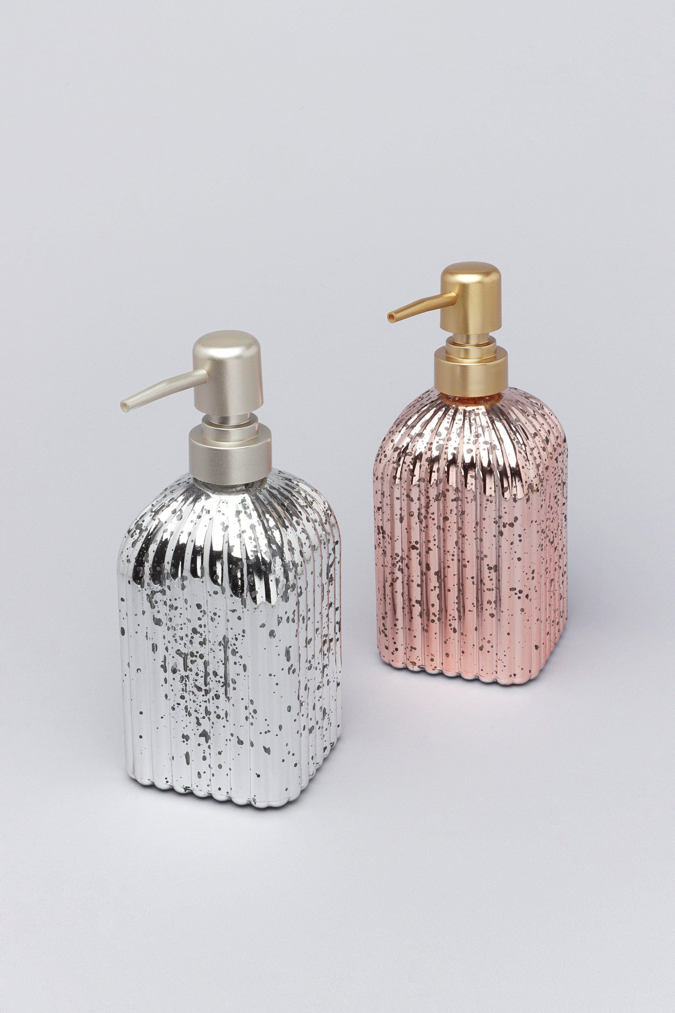Two Piece Paris Silver or Rose Gold Mercury Glass Bathroom Set - G Decor