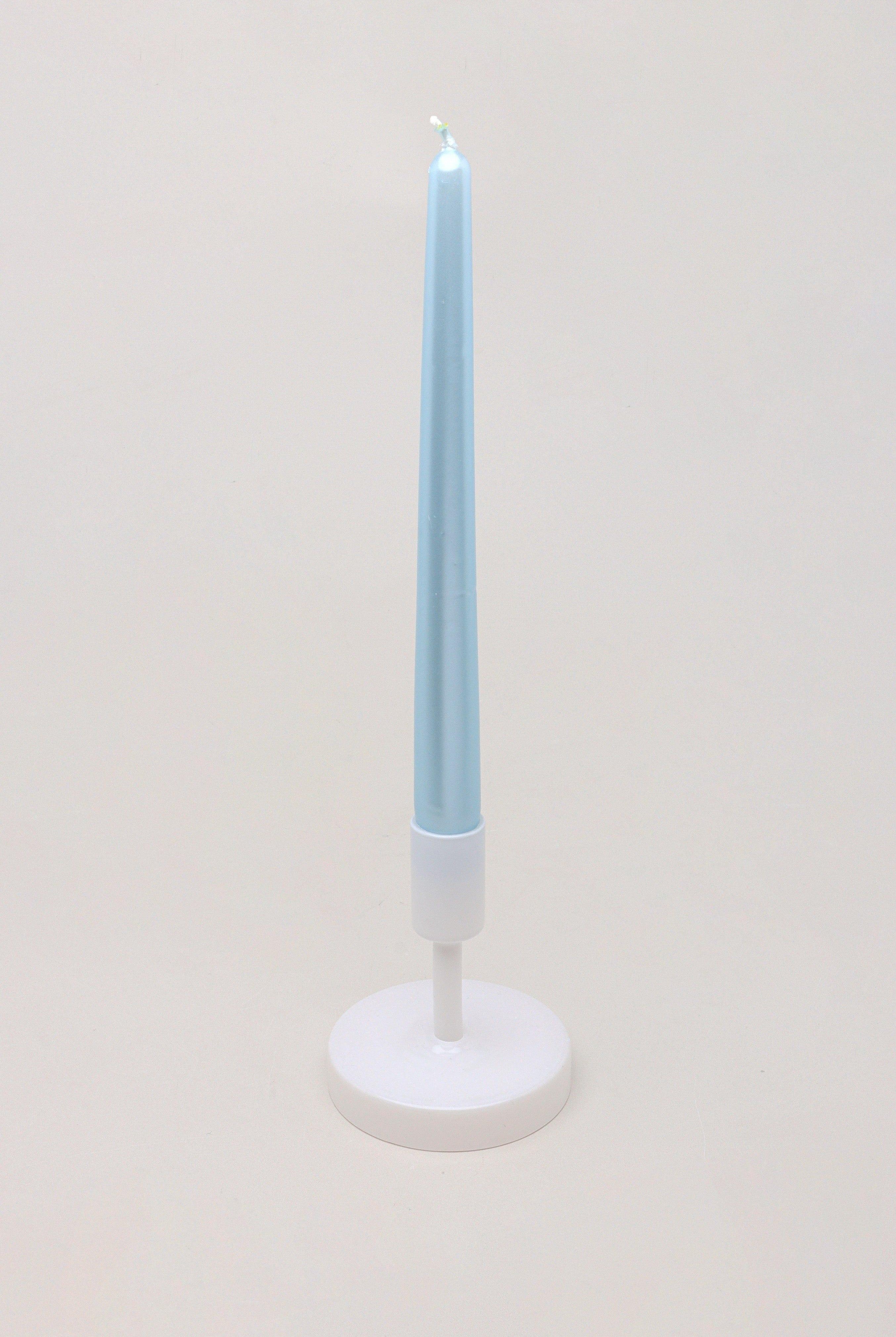 Velaré Blue Sky Set of 2, 10 or 20 Tall Hand-Finished Opaline Dinner Candles & Taper Candles - G Decor