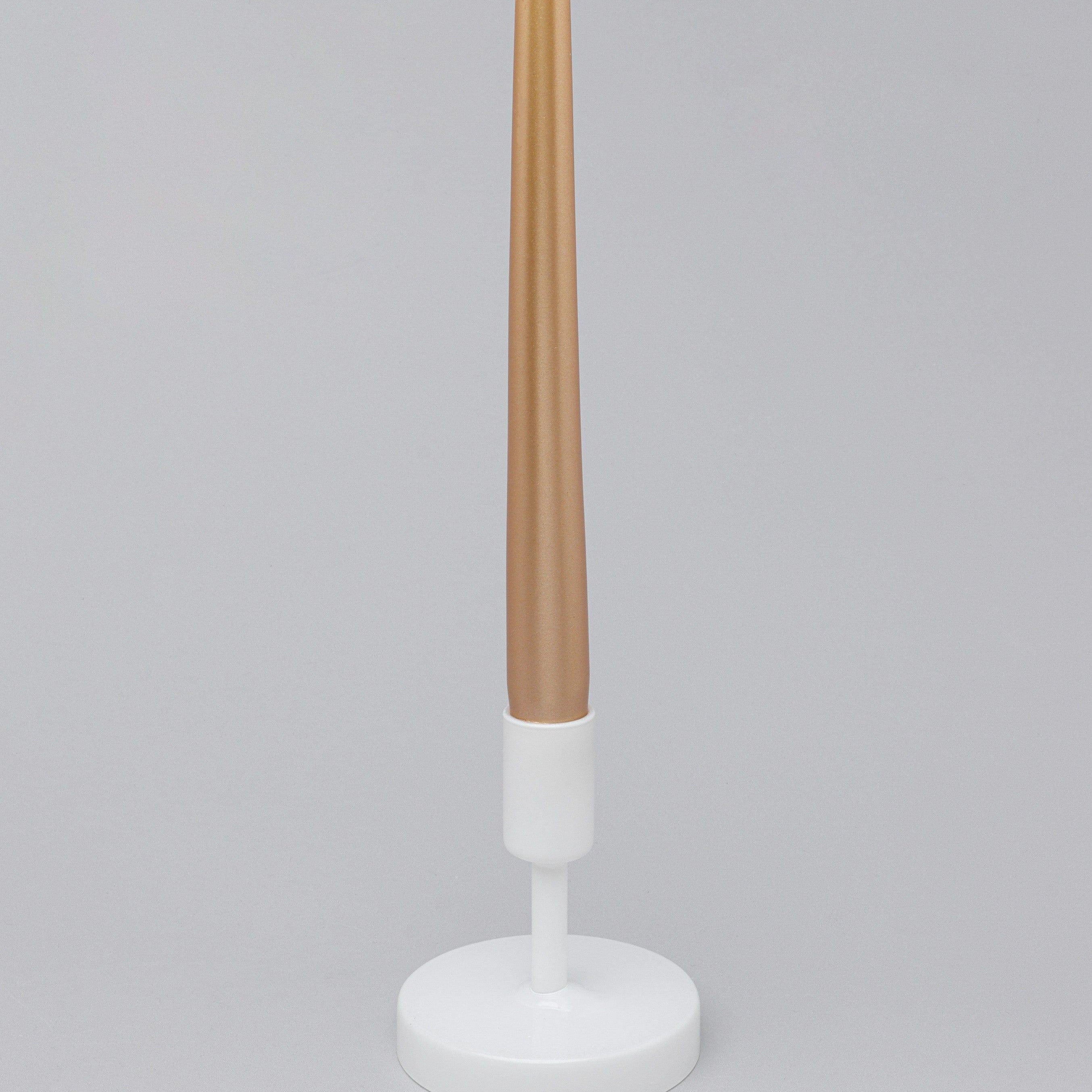 Velaré Brass Gold Set of 2, 10 or 20 Tall Hand-Finished Opaline Dinner Candles & Taper Candles - G Decor