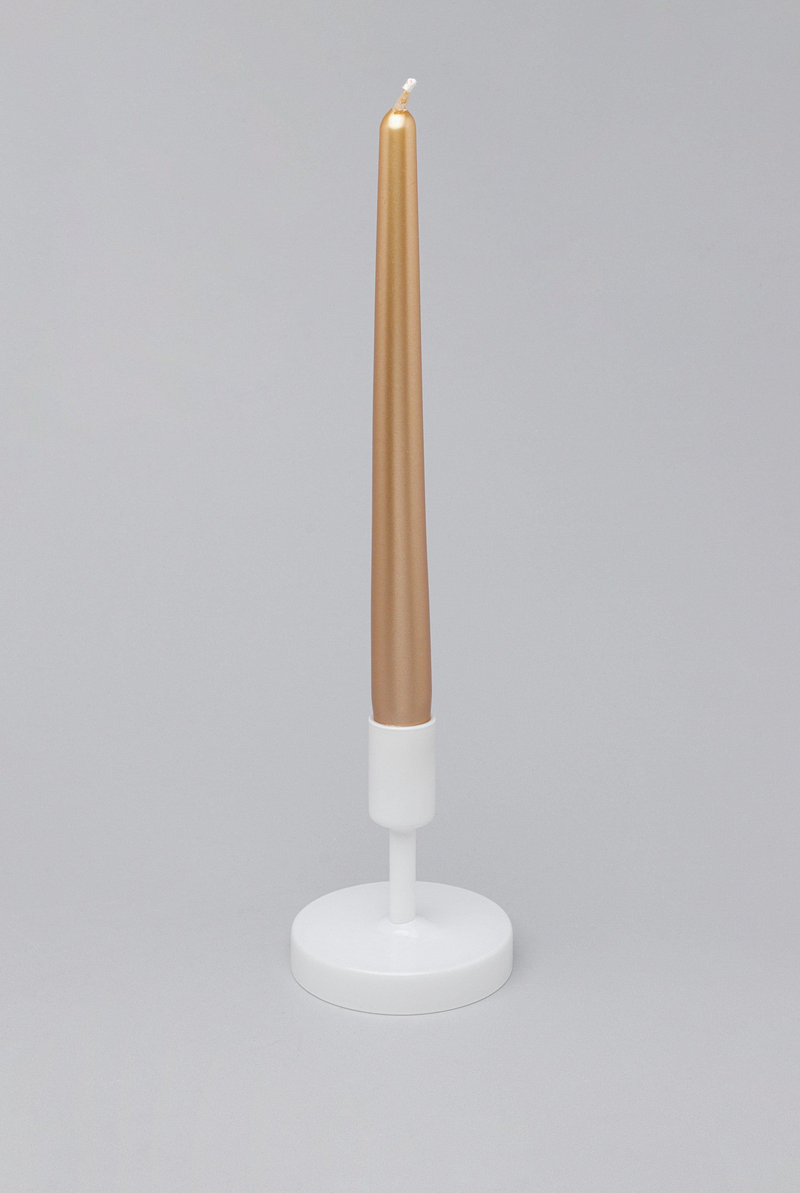 Velaré Brass Gold Set of 2, 10 or 20 Tall Hand-Finished Opaline Dinner Candles & Taper Candles - G Decor