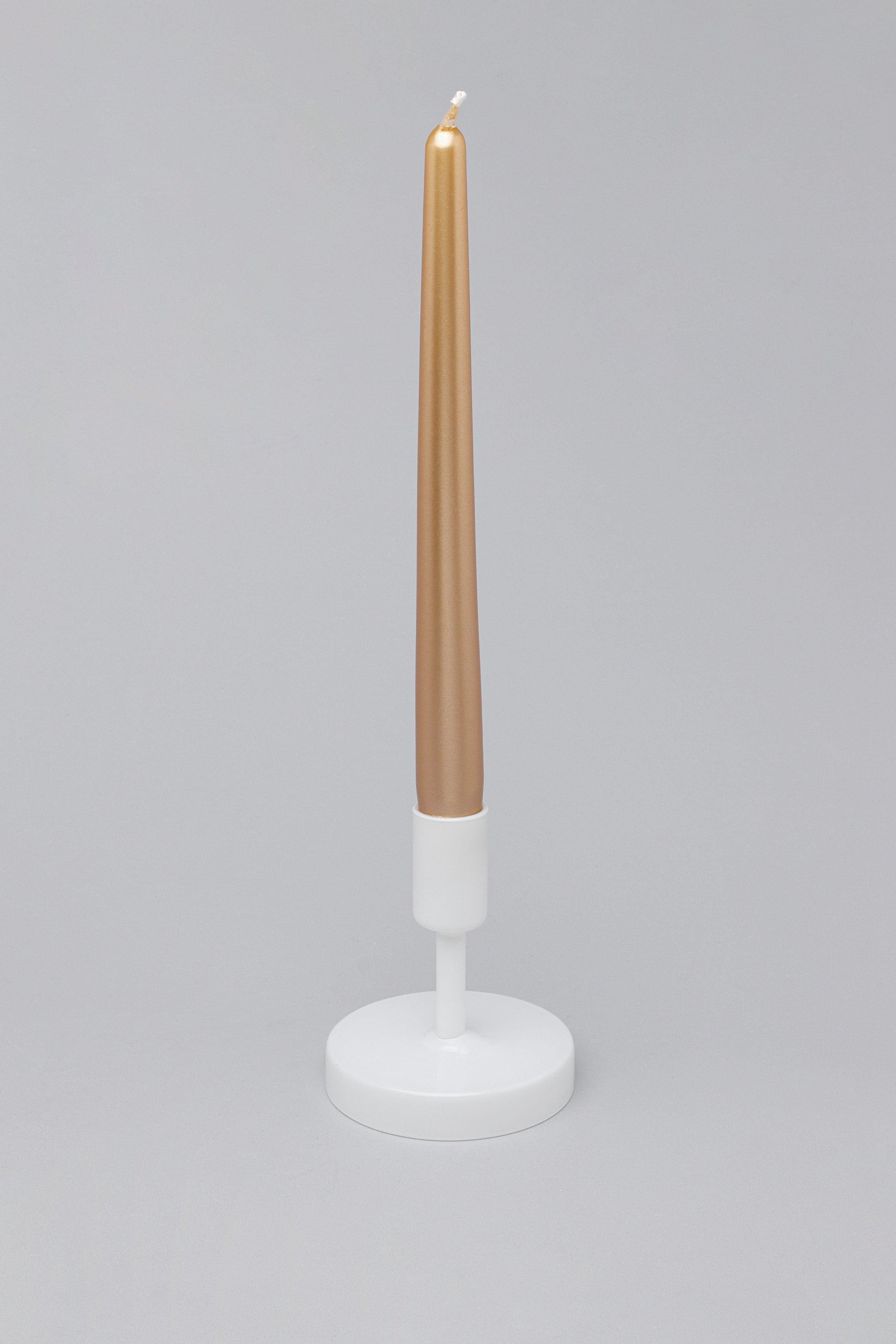 Velaré Brass Gold Set of 2, 10 or 20 Tall Hand-Finished Opaline Dinner Candles & Taper Candles - G Decor