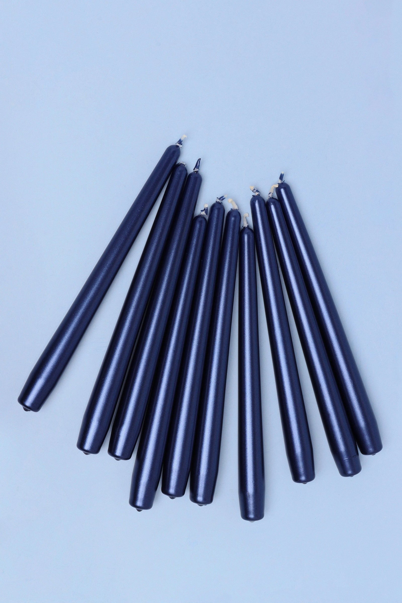 Velaré Midnight Blue Tall Opaline Taper Candles — alternate view, G Decor