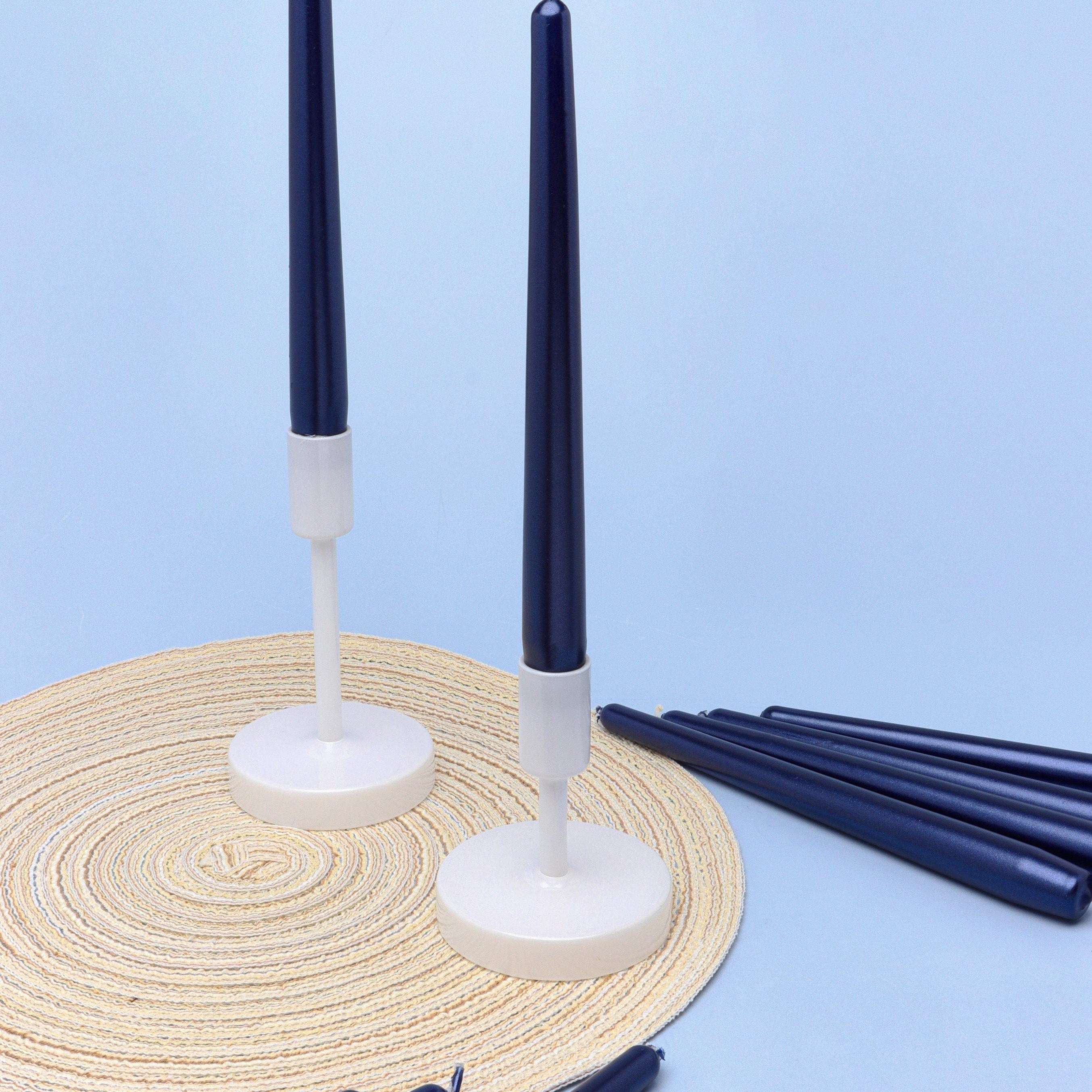 Velaré Midnight Blue Set of 2, 10 or 20 Tall Hand-Finished Opaline Dinner Candles & Taper Candles - G Decor