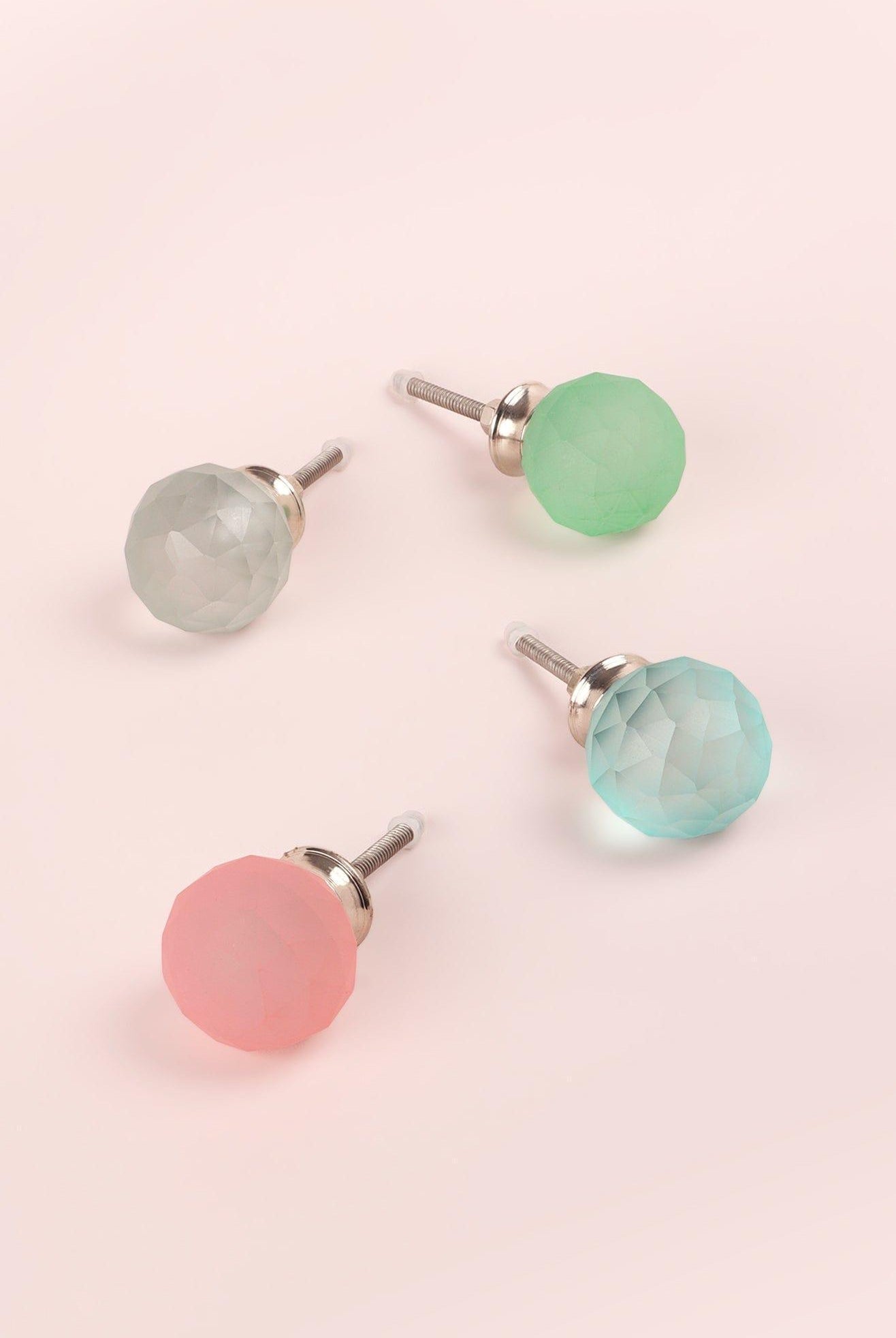 Velvet Glow Gemstone Glass Pull Knob In Pastel Collecion - G Decor