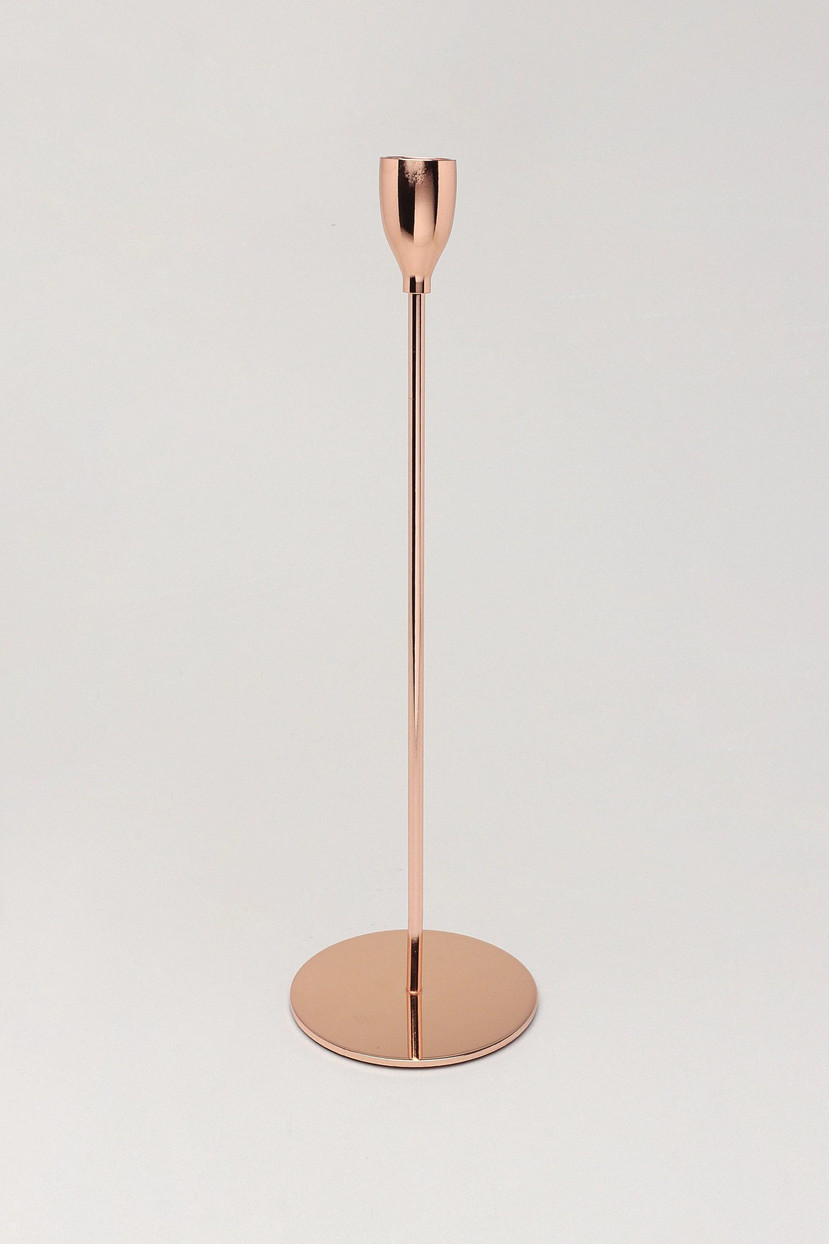 verro-set-of-3-modern-rose-gold-stainless-steel-candle-holders-sleek-weighted-dinner-candlesticks-g-decor-33868 - G Decor