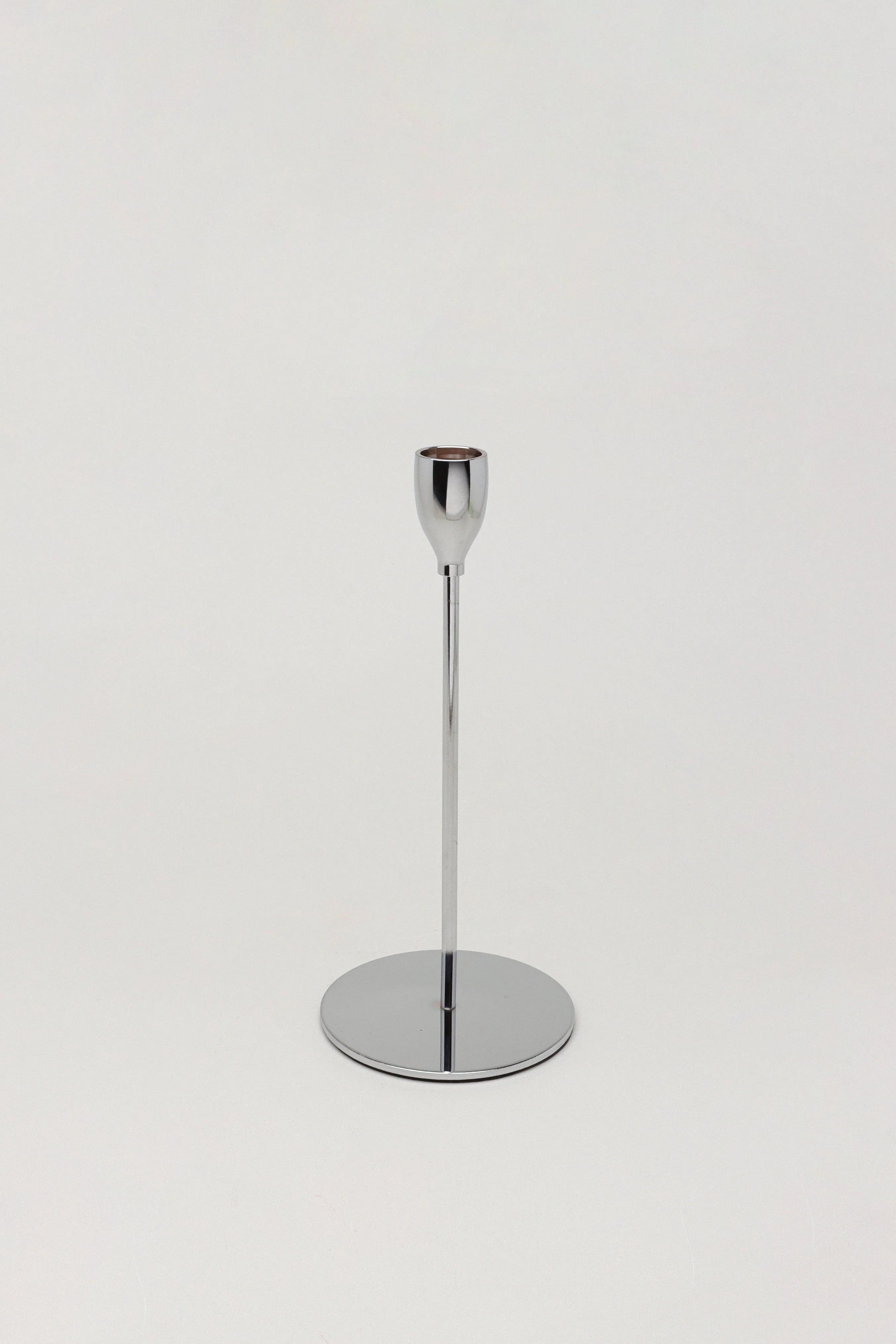 verro-set-of-3-modern-silver-stainless-steel-candle-holders-sleek-weighted-dinner-candlesticks-g-decor-63781 - G Decor