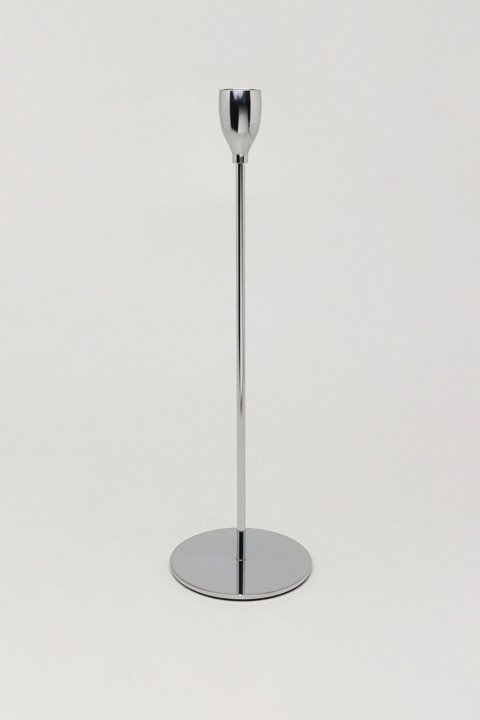 Verro Set of 3 Stainless Steel Dinner Candlesticks in Silver — alternate view, G Decor