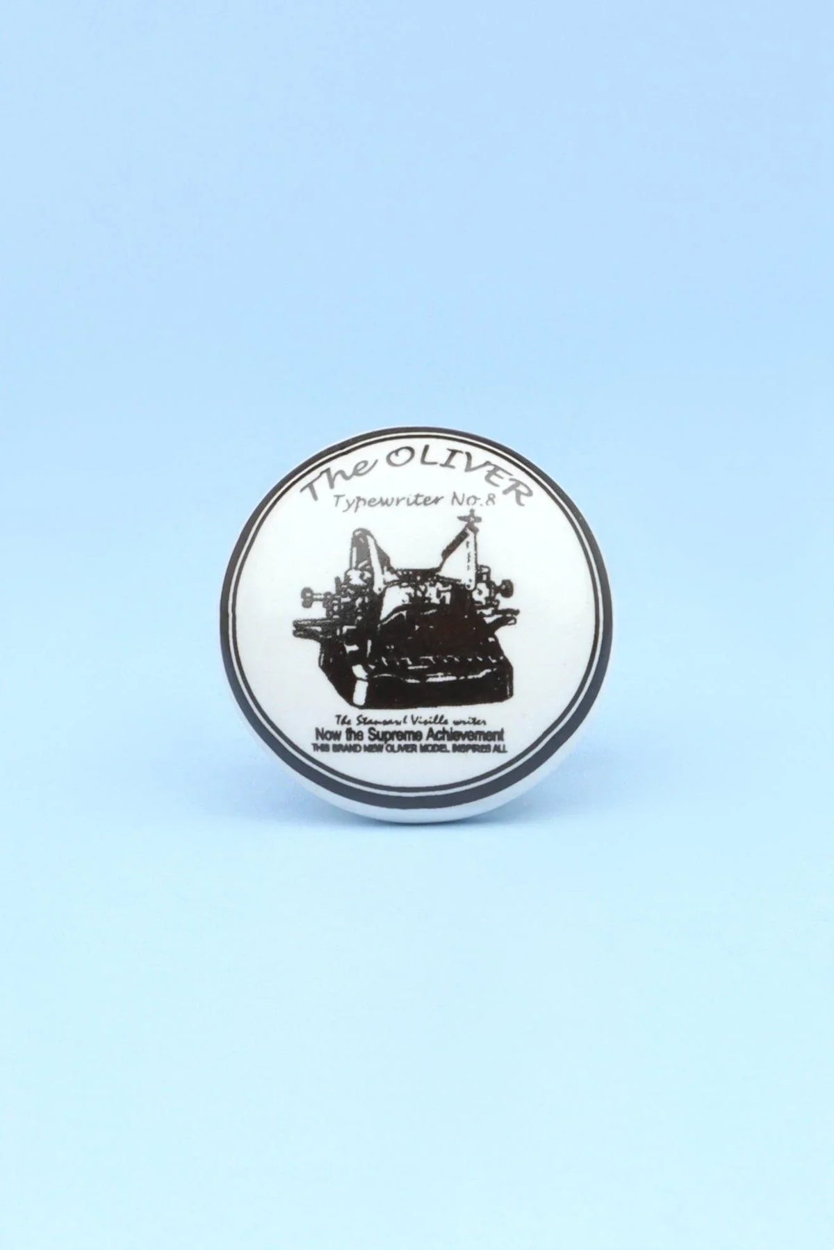 Vintage Oliver Typewriter Ceramic Cabinet Knob — alternate view, G Decor