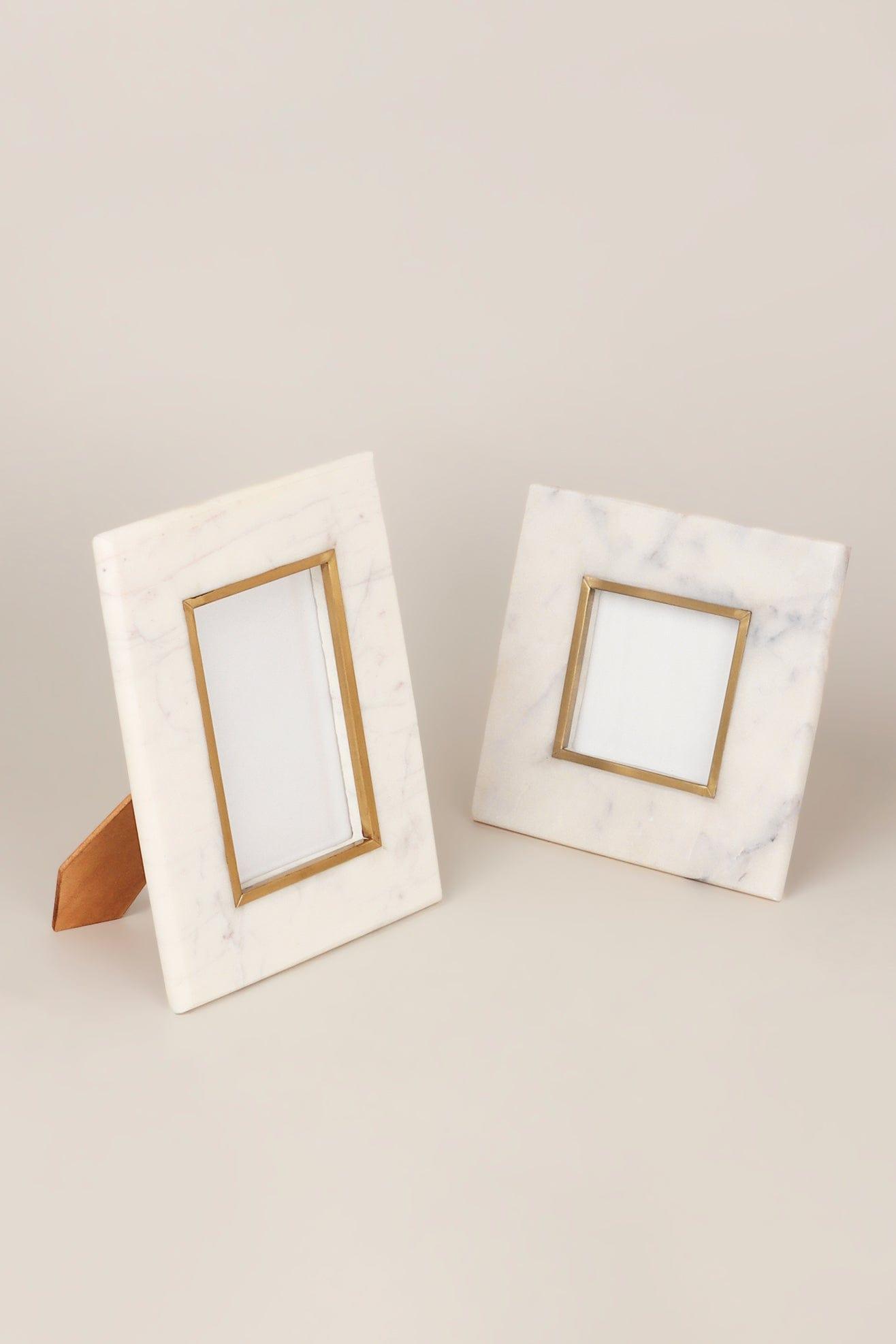 G Decor Picture frames White Marble Effect Stylish Photo Frames