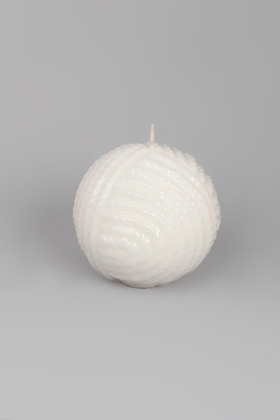 G Decor Candles & Candle Holders White Wool Ball Detailed Pattern Lacquered Sphere Ball Candles