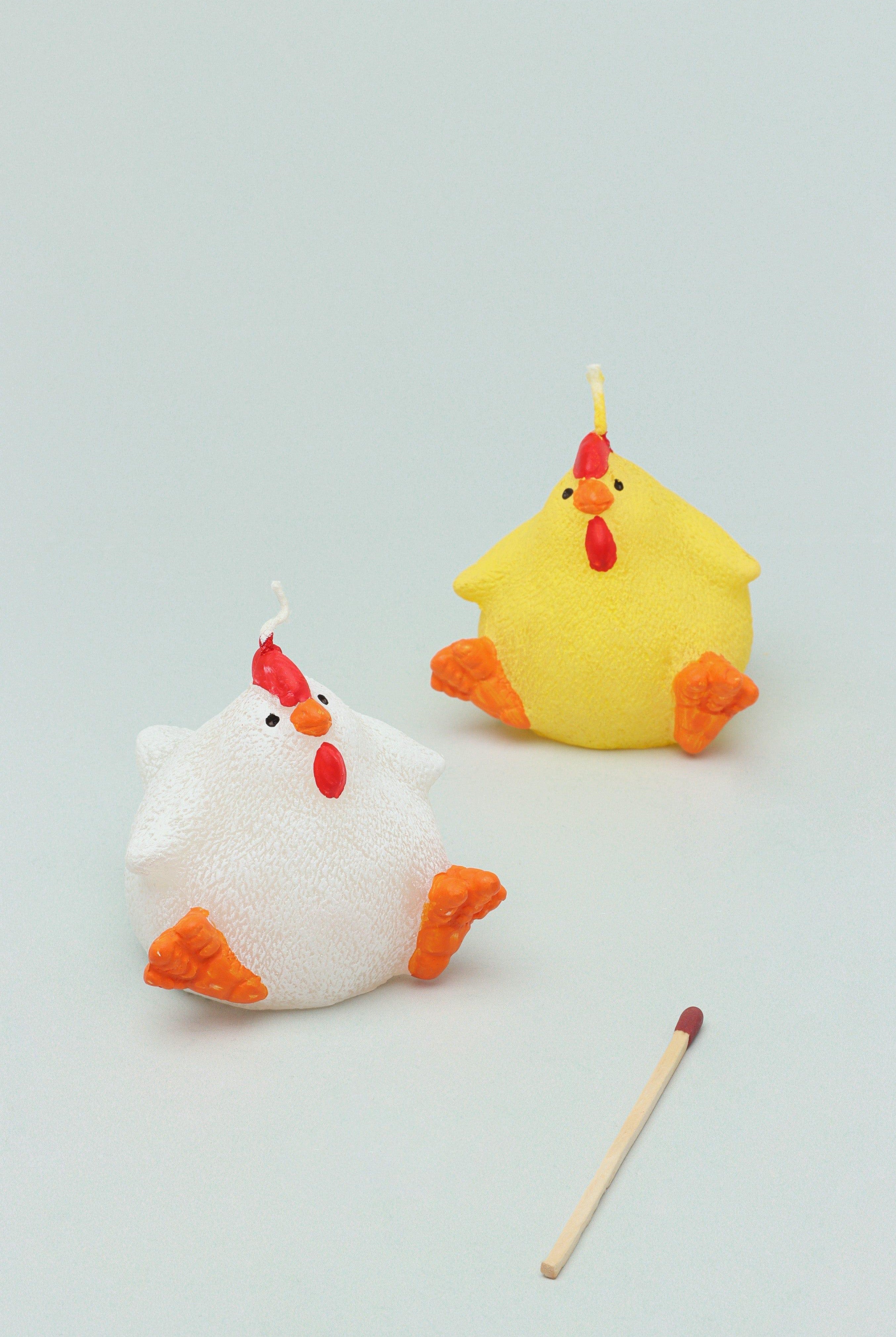 Yellow Or White Chicken Hen Bird Farmhouse 3D Candle - G Decor