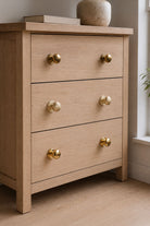Bun cabinet knobs in polished, aged and satin brass, both sizes