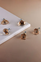 Champagne glass cabinet knobs in oval, fluted, square, octagon and round shapes
