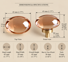 Technical drawing, oval champagne glass knob 015072, 45 x 29mm