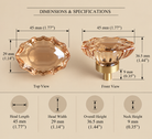 Technical drawing, fluted oval champagne glass knob 015073, 45 x 29mm