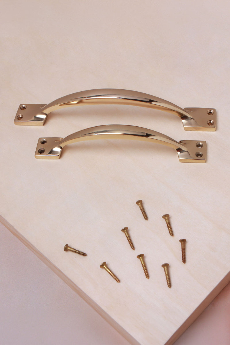 Cupboard Pull Handle, Polished Brass
