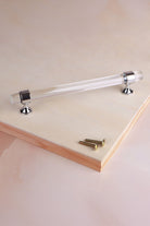 Crystal bar pull handle, 160mm centres, polished chrome