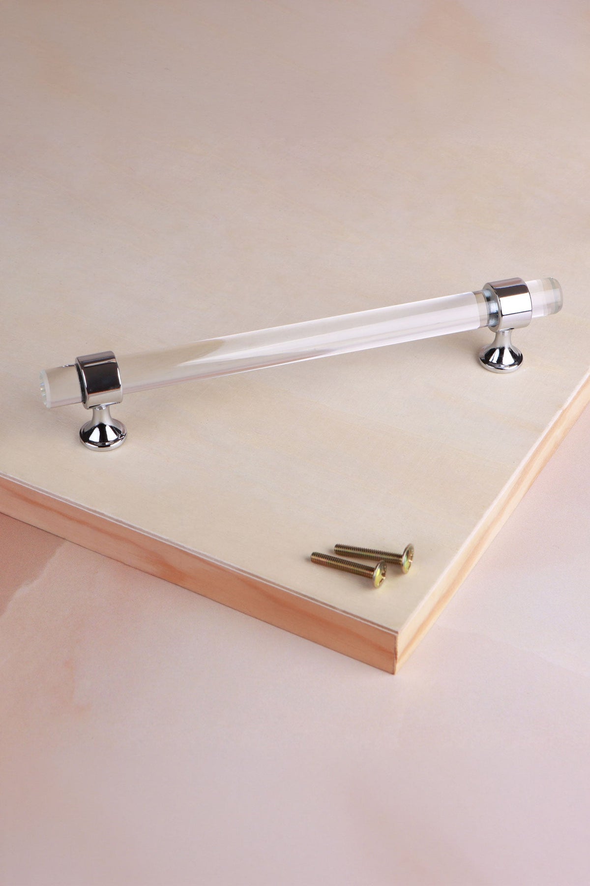 Crystal bar pull handle, 160mm centres, polished chrome