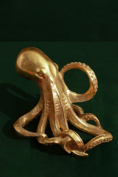 Brass Octopus-Shaped Wine Bottle Holder